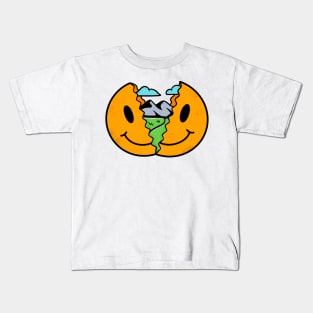 Mountain Emoji Smile Kids T-Shirt